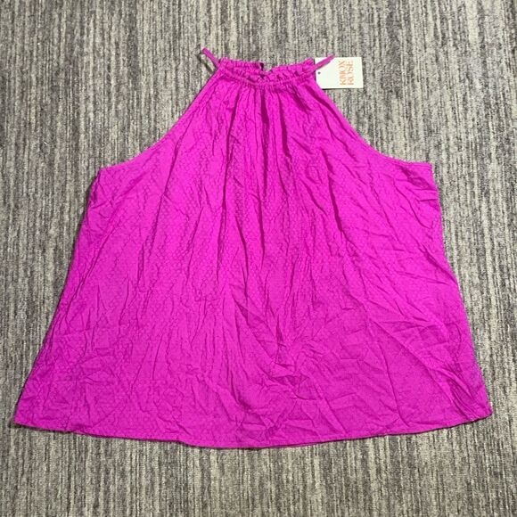 Knox Rose Womens Size XS Halter Top Pink Sleeveless Textured High‎ Neck NWT - Picture 1 of 6